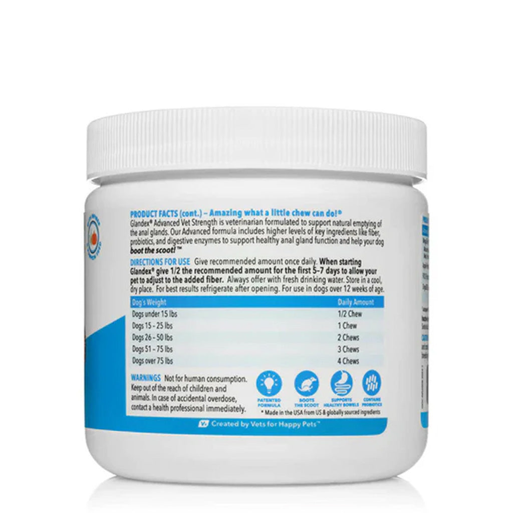 Glandex Advanced Vet Strength Chews for Dogs – Duck & Bacon 120 ingredients| UK Stock