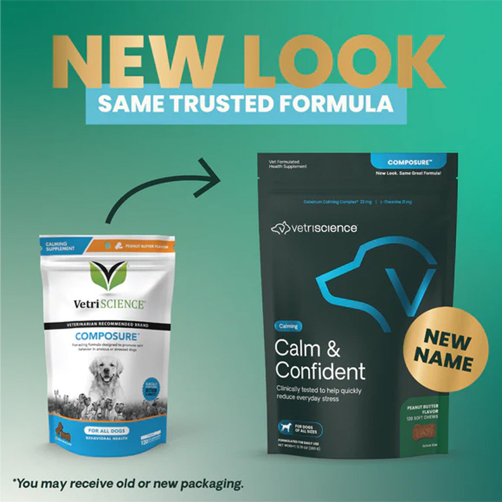 VetriScience Composure Calming Chews for Dogs, Peanut Butter new packaging – Stress & Anxiety Relief benefits | UK Stock
