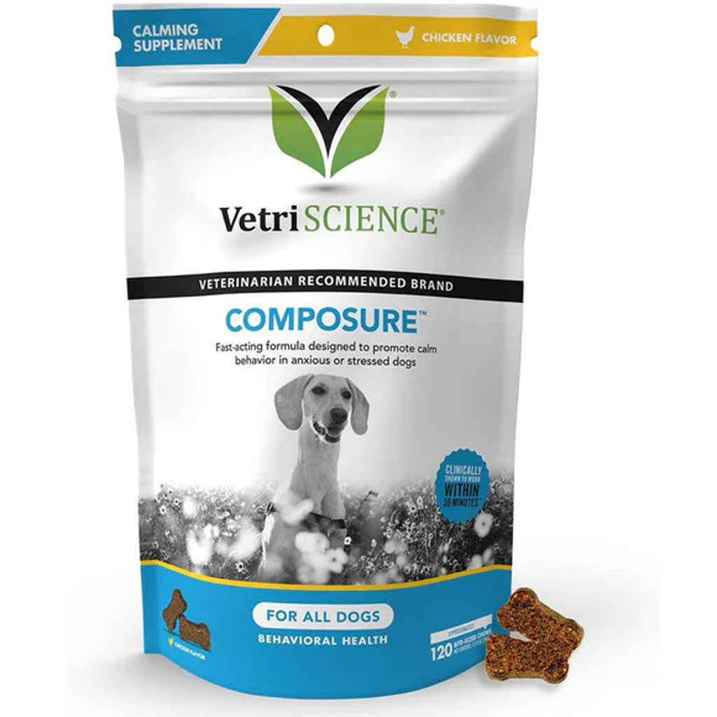 VetriScience Composure Calming Chews for Dogs, Chicken Flavour – Stress & Anxiety Relief | UK Stock