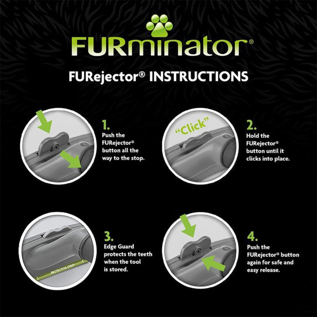 Furminator small long hair brush tool furjector instructions