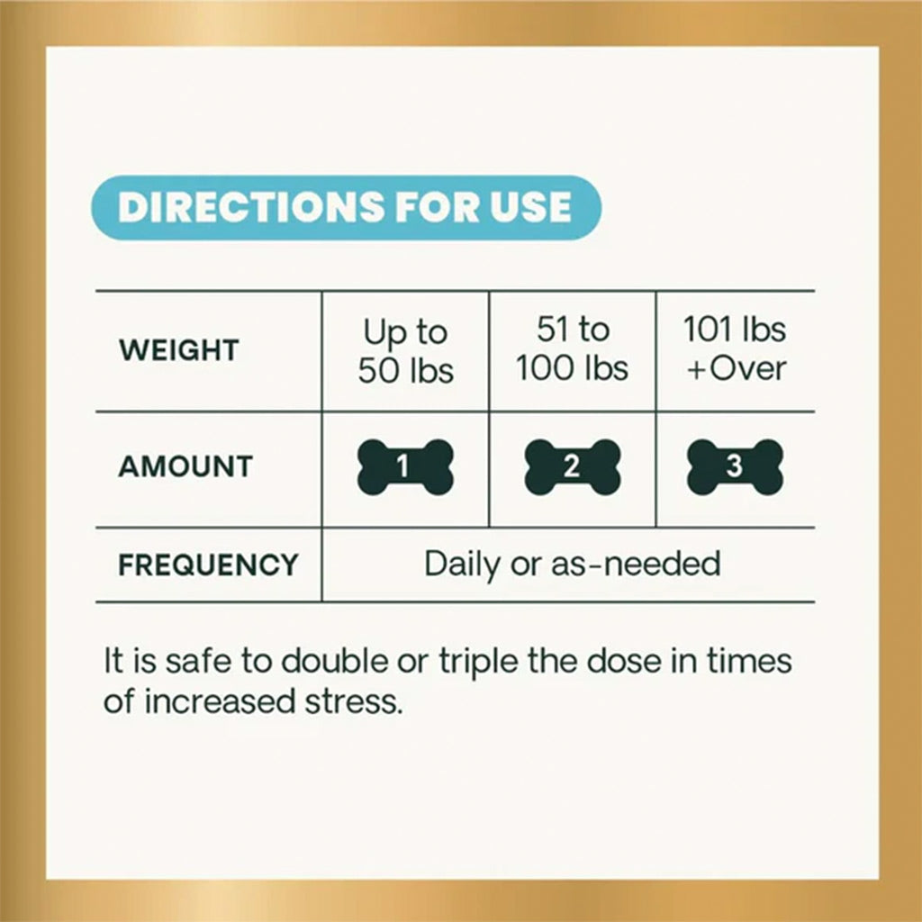 VetriScience Composure Calming Chews for Dogs, Chicken Flavour, Directions for use – Stress & Anxiety Relief | UK Stock