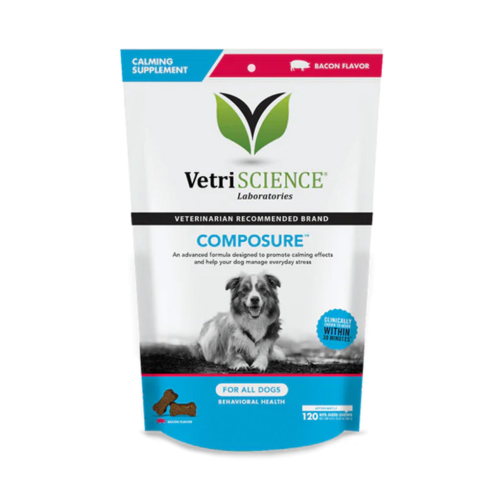 VetriScience Composure Calming Chews for Dogs, Bacon Flavour 120 soft chews – Stress & Anxiety Relief | UK Stock (Copy)