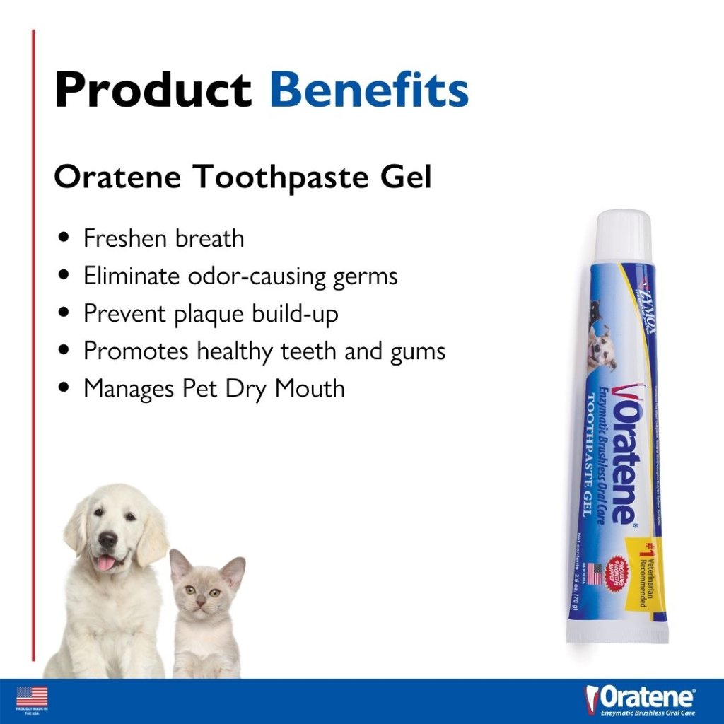 Zymox Oratene Brushless Maintenace Toothpaste Gel for Dogs & Cats