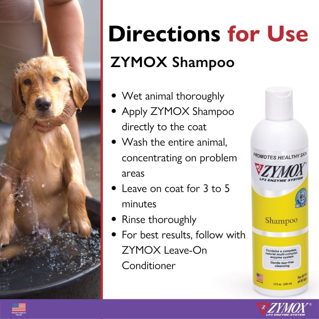 zymox enzymatic shampoo for dogs and cats directions for use