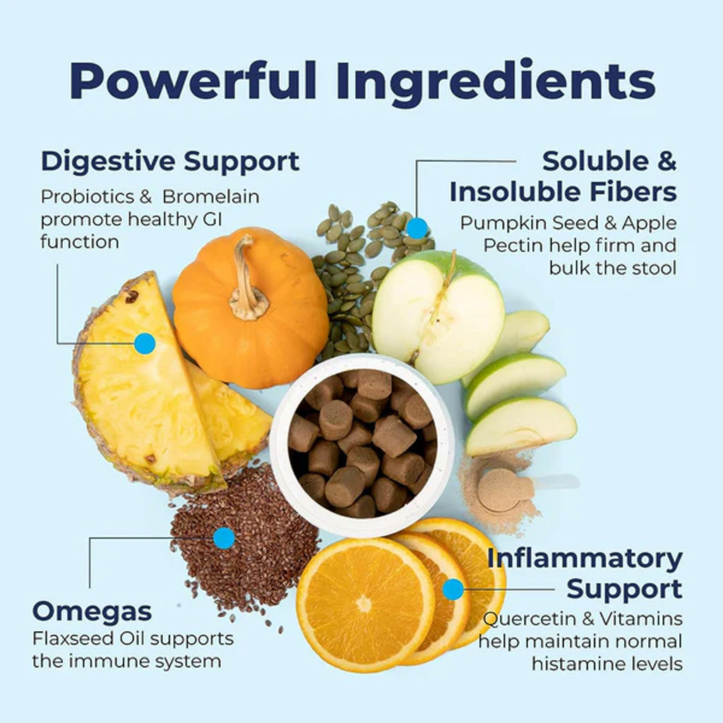 Glandex Anal Gland Support Peanut Butter Soft Chews for Dogs powerful ingredients