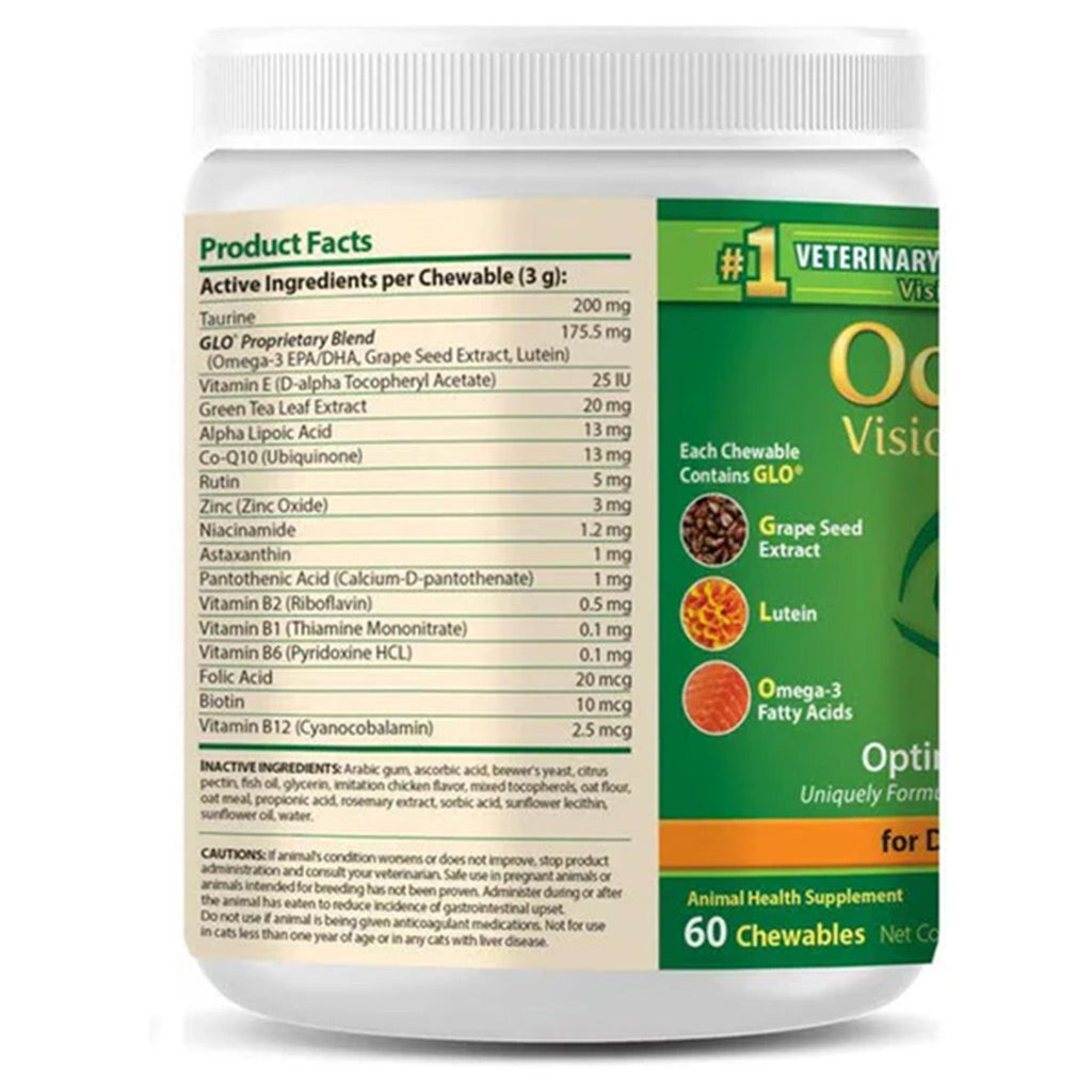 Ocu-GLO Vision Soft Chews for Dogs and Mature Cats 60 chewable ingredients