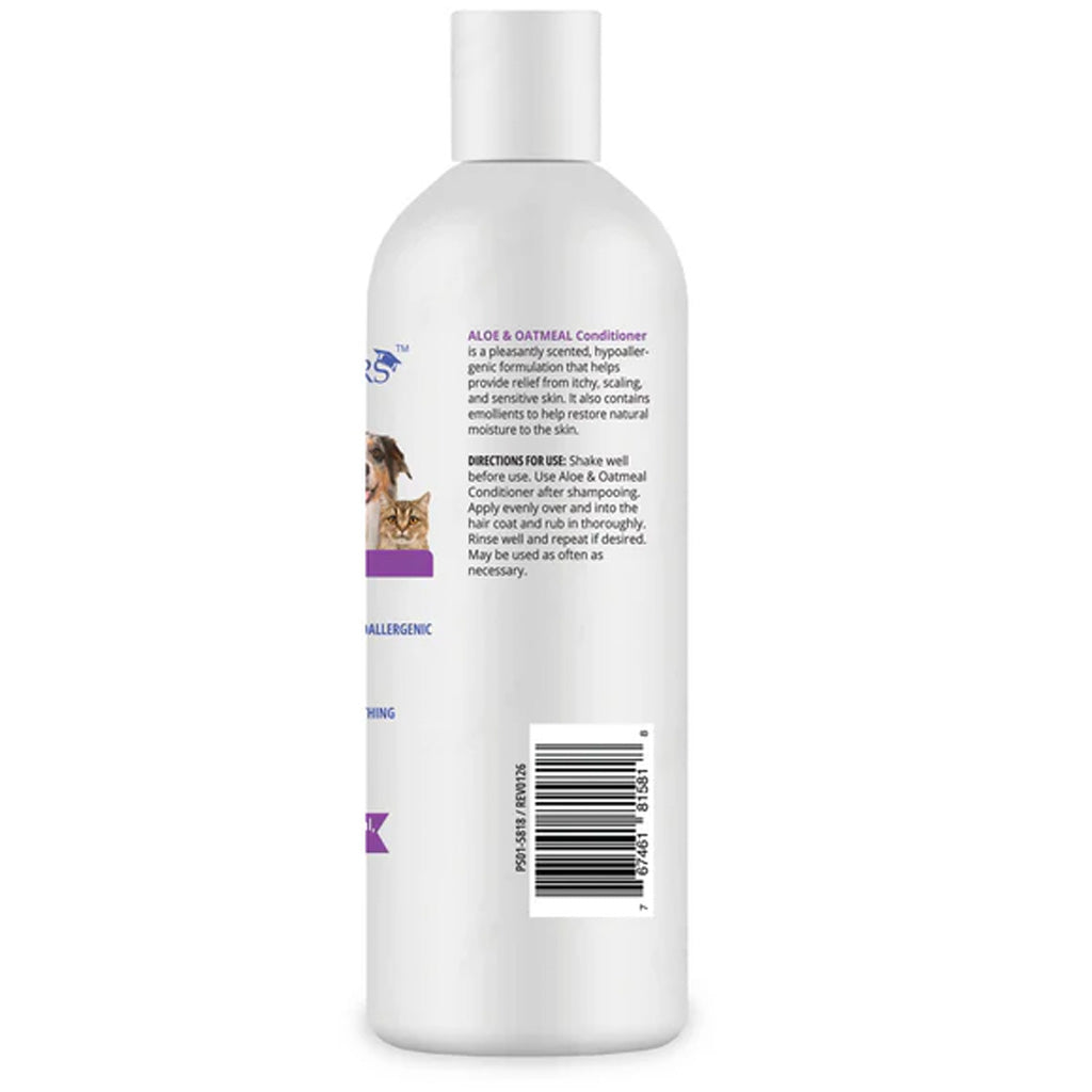 Dog shampoo bottle with label on a white background