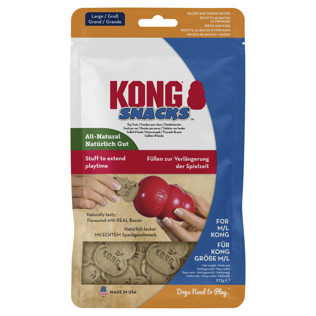 KONG Snacks Bacon and Cheese for Dogs – All-Natural Biscuits large packaging