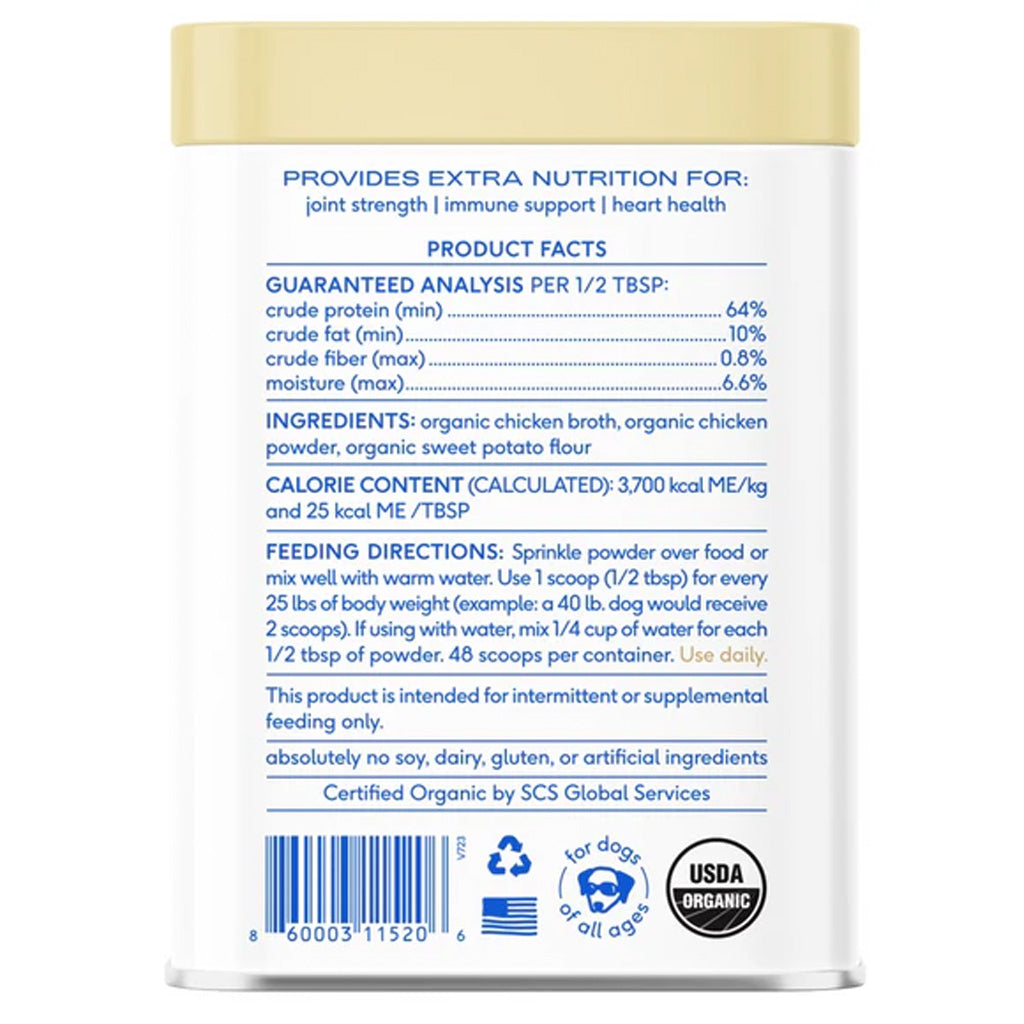 Product label with nutritional information and ingredients on a white background