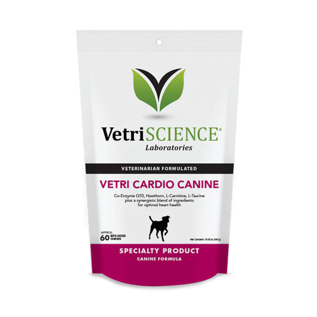 Vetri Science Laboratories Vetri Cardio Canine supplement package on a white background