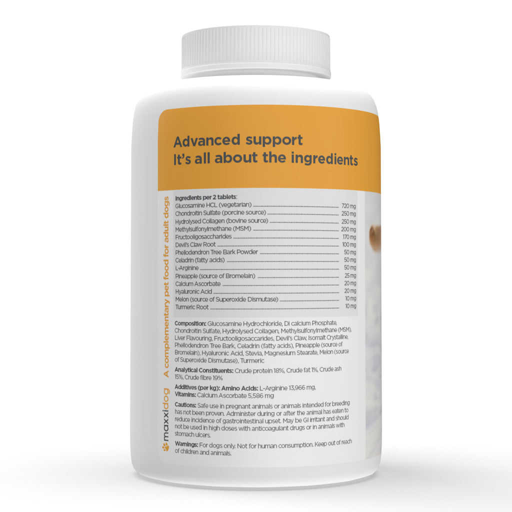 Maxxiflex+ hip & joint supplement for dogs tablets ingredients