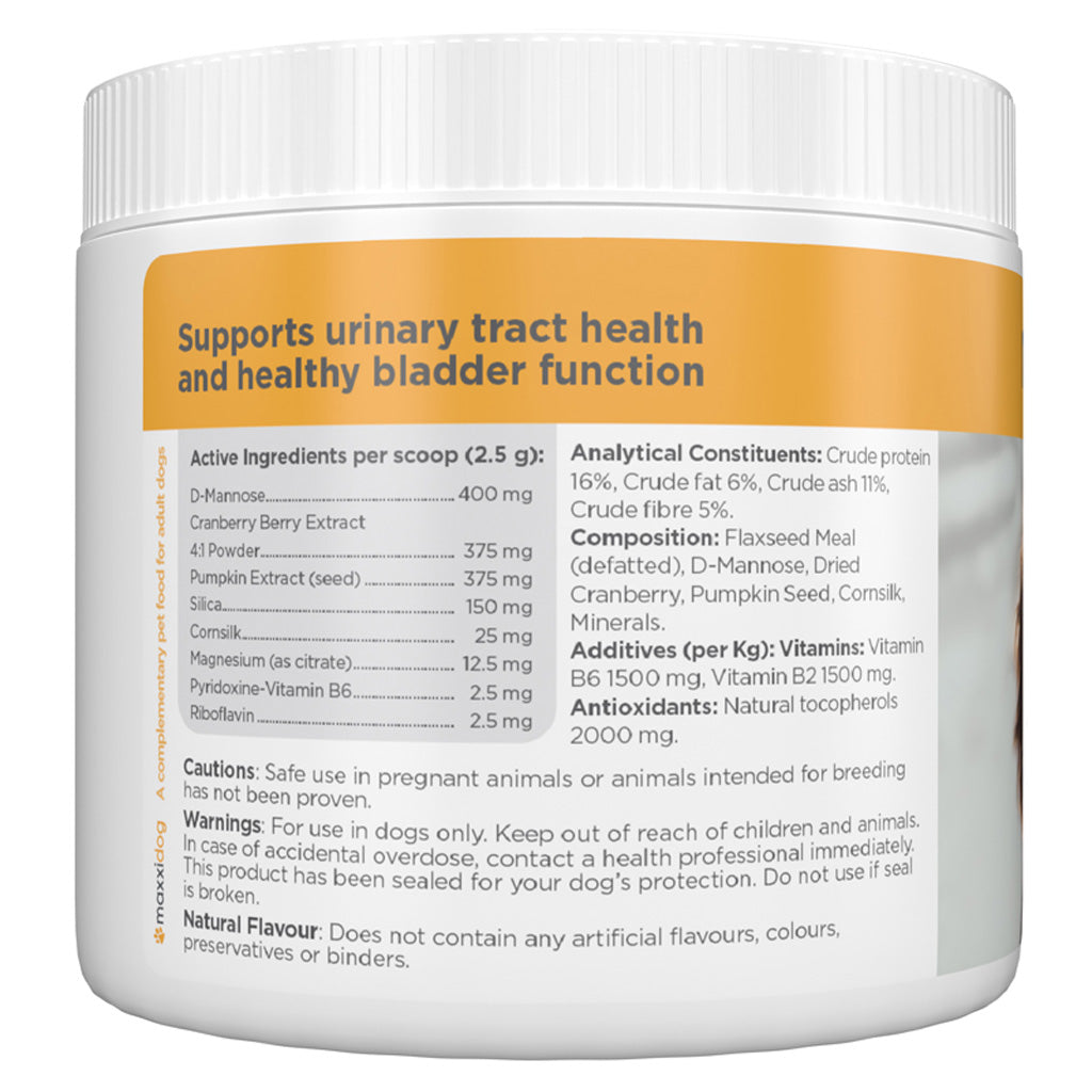 maxxiUtract for dogs ingredients label