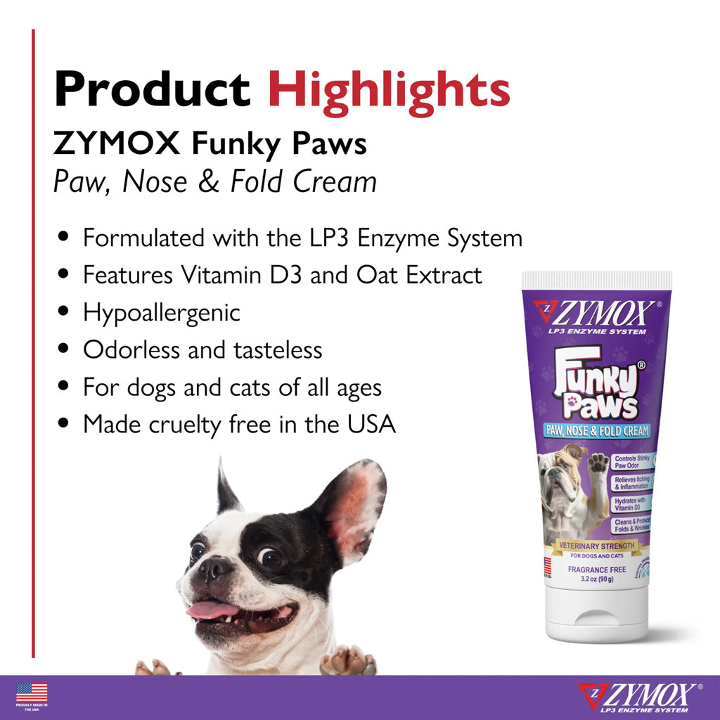ZYMOX Funky Paws paw, nose & fold cream Product Highlights UK Stock