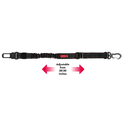 Black dog leash with adjustable length feature on a white background