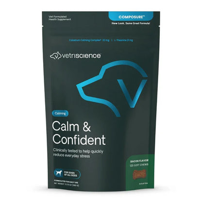 VetriScience Composure Calming Chews for Dogs, Bacon Flavour – Stress & Anxiety Relief | UK Stock (Copy)