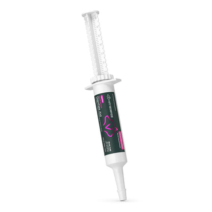  dental material syringe with black and pink label on a white background