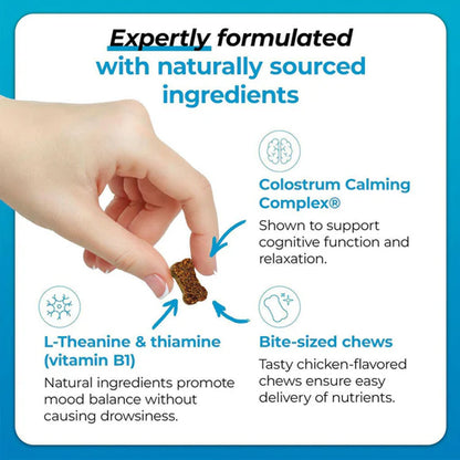 VetriScience Composure Calming Chews for Dogs, Chicken Flavour, natural ingredients – Stress & Anxiety Relief | UK Stock