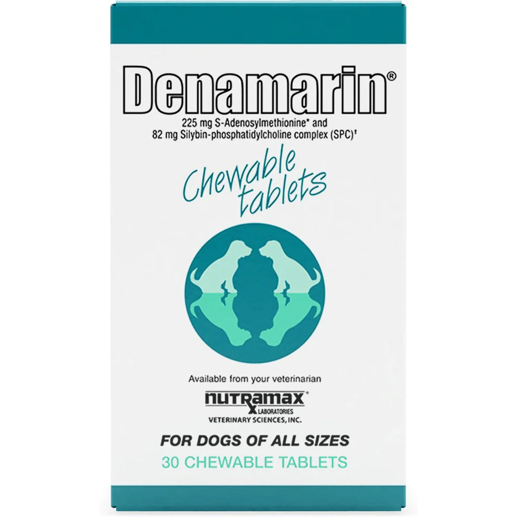 Nutramax Denamarin Liver Health Supplement for Dogs, With S-Adenosylmethionine (SAMe) and Silybin box front