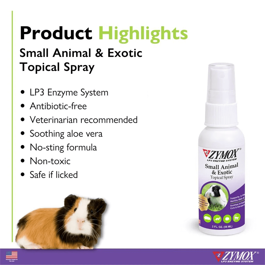 ZYMOX Small Animal & Exotic Topical Spray – Skin Relief for Small Pets & Exotics | UK Stock