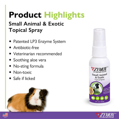 ZYMOX® Small Animal & Exotic Topical Spray – Skin Relief for Small Pets & Exotics Highlights