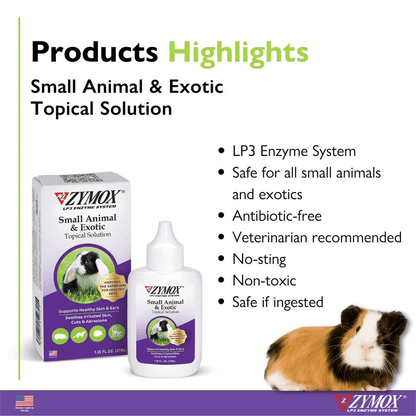 ZYMOX Small Animal & Exotic Topical Solution – Skin & Ear Care | UK Stock