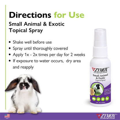 ZYMOX® Small Animal & Exotic Topical Spray – Skin Relief for Small Pets & Exotics Directions for use
