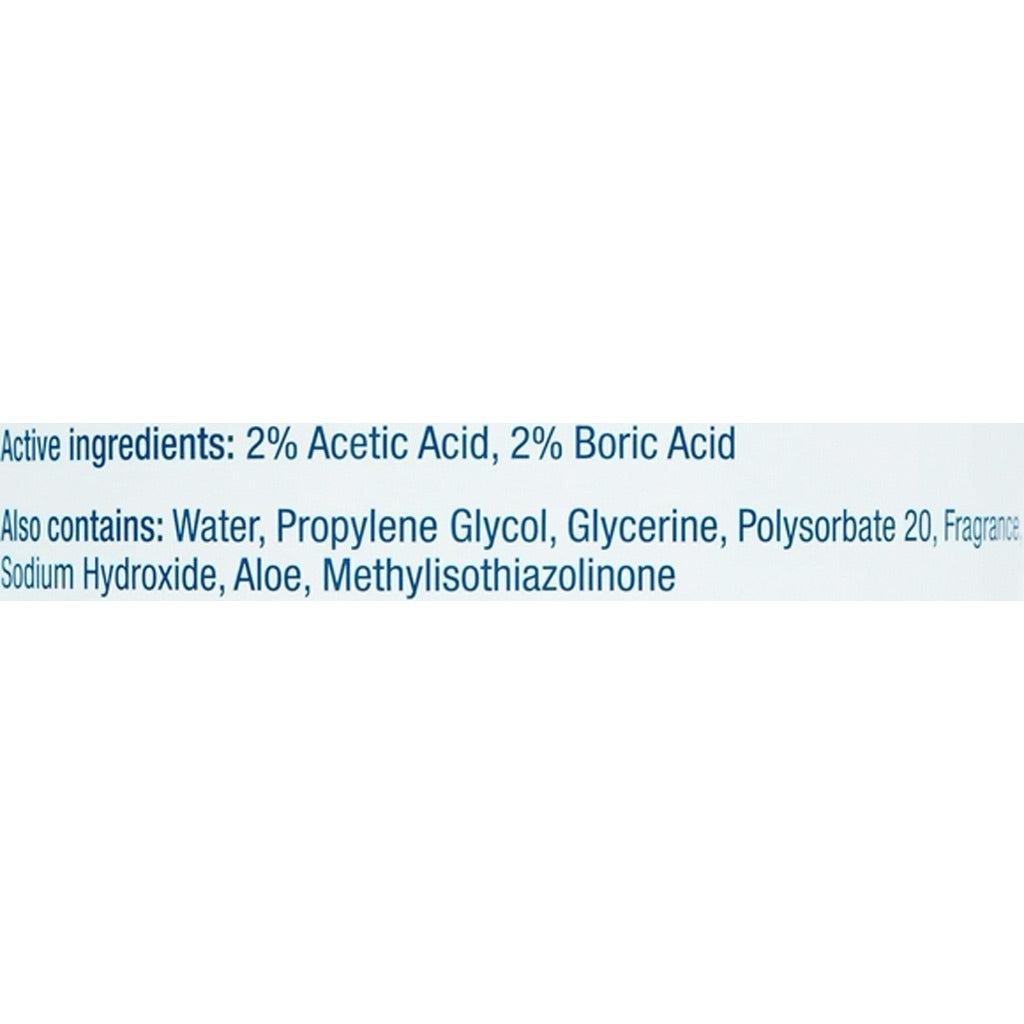 List of active and inactive ingredients on a white background