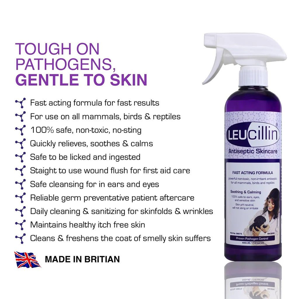 Leucillin tough on pathogens gentle to skin