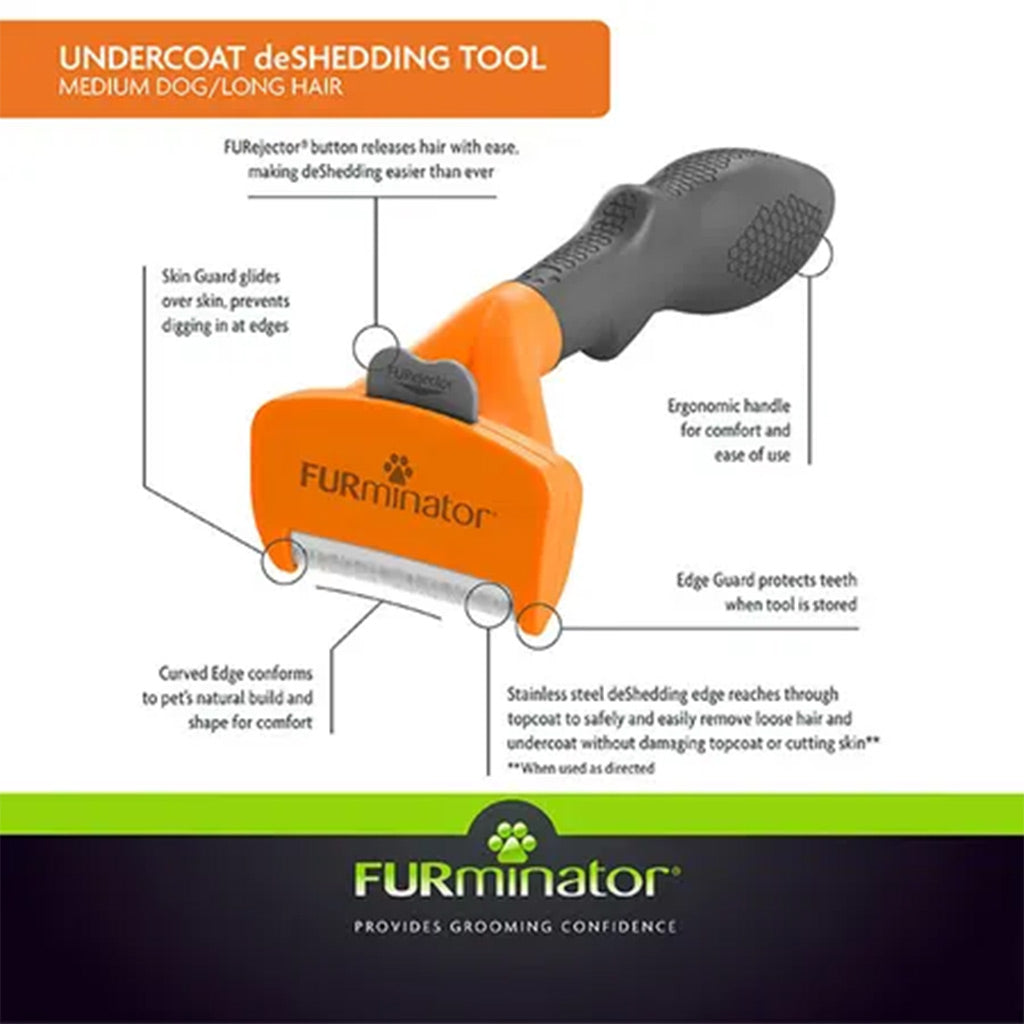 FURminator Undercoat deShedding Tool Medium Dog Long Hair properties