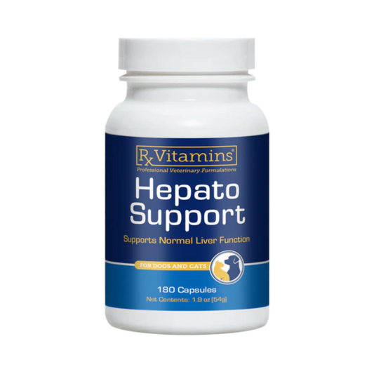 Bottle of Rx Vitamins Hepato Support on a white background
