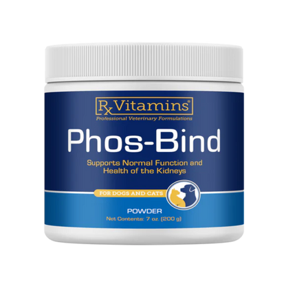 Rx-Vitamins Phos-Bind powder container on a white background