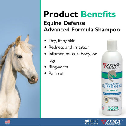 ZYMOX® Equine Defense Advanced Formula Shampoo for Horses Benefits | Skin & Coat Care | UK Stock