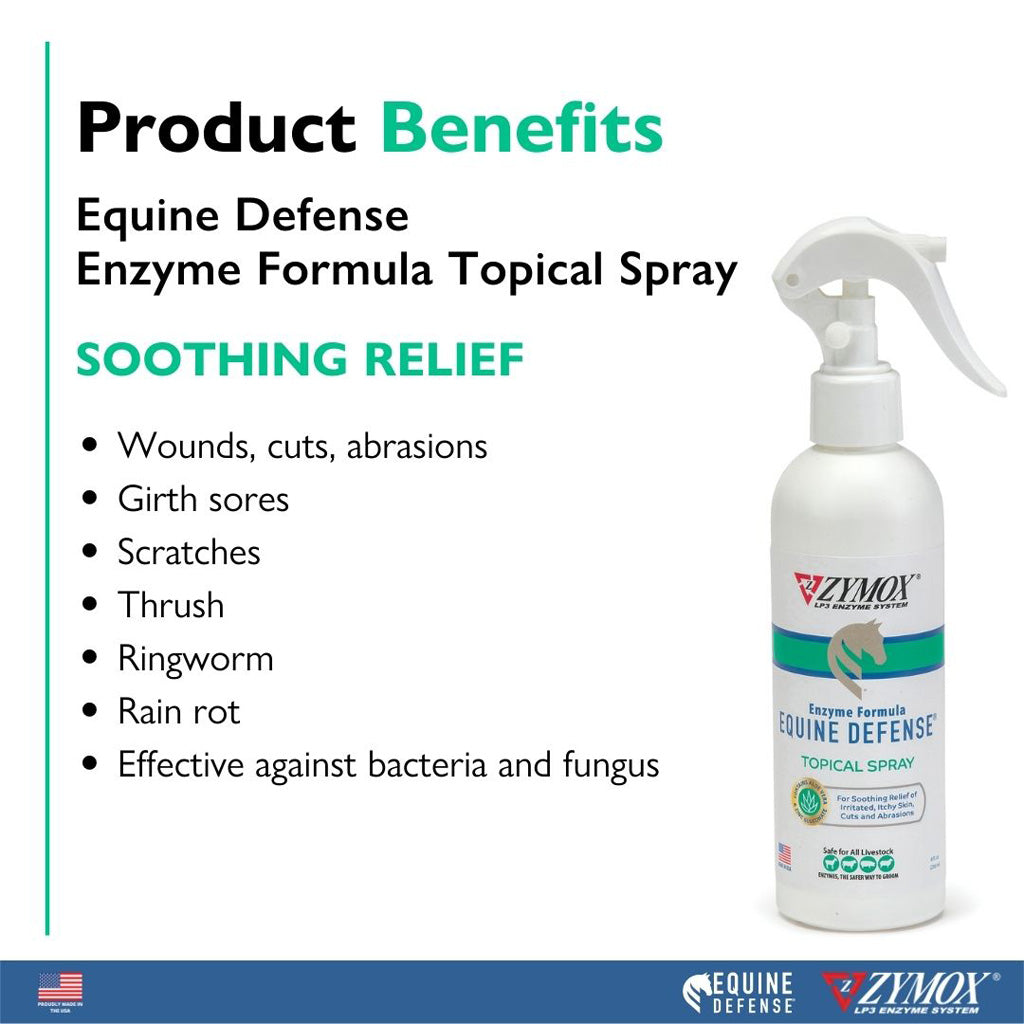 ZYMOX® Equine Defense Enzyme Formula Topical Spray for Horses Benefits | Skin Care | UK Stock