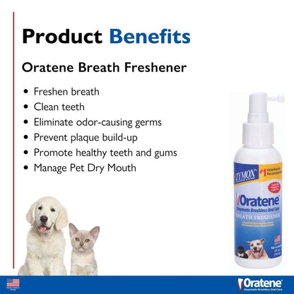 Zymox Oratene breath freshener for dogs and cats benefits
