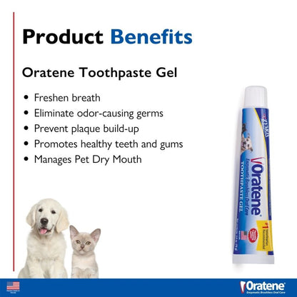 Zymox Oratene Brushless Maintenace Toothpaste Gel for Dogs & Cats
