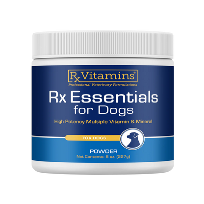 Jar of Rx Vitamins Rx Essentials for Dogs on a white background