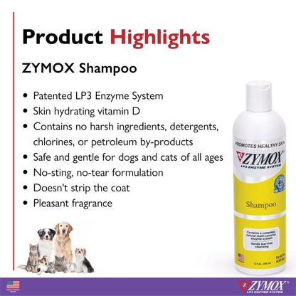 zymox enzymatic shampoo for dogs and cats highlights