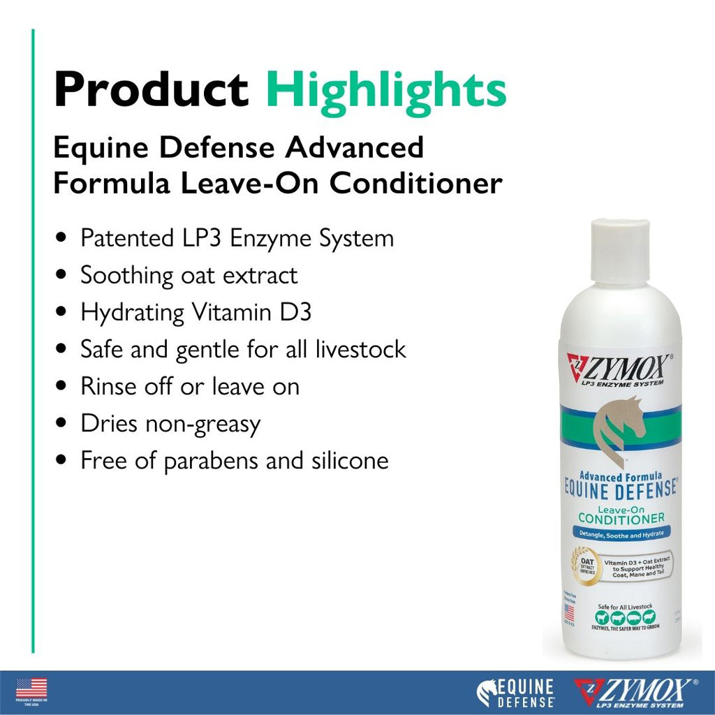 ZYMOX® Equine Defense Leave-On Conditioner for Horses Highlights – Skin & Coat Care | UK