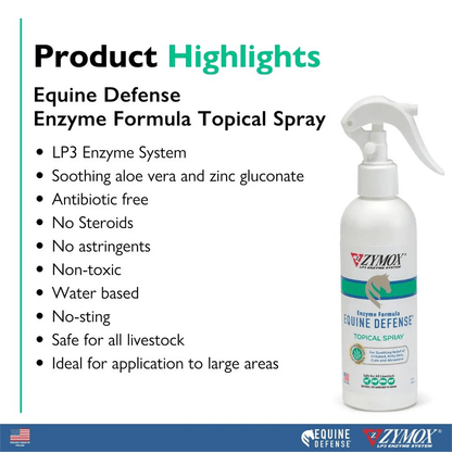 ZYMOX Equine Defense Enzyme Formula Topical Spray for Horses - Skin Care