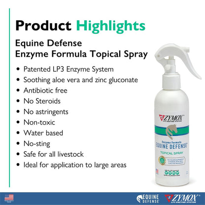 ZYMOX® Equine Defense Enzyme Formula Topical Spray for Horses Highlights | Skin Care | UK Stock