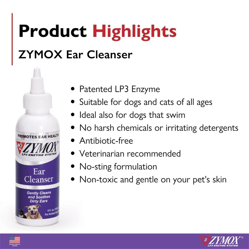 Zymox Ear Cleanser product Highlights