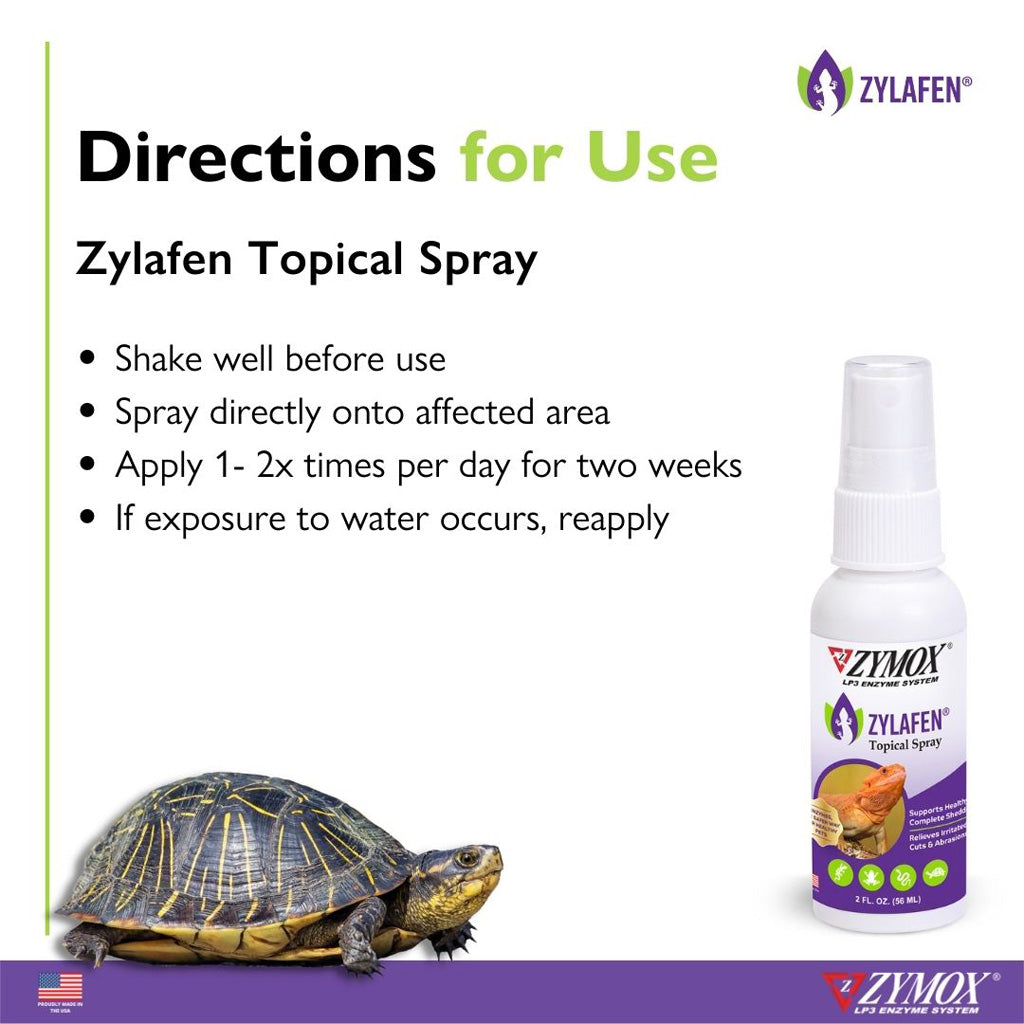 Zylafen® Topical Spray for Reptiles – Soothing & Healing Skin Solution directons for use