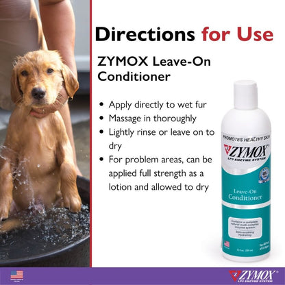 Zymox Enzymatic Dog & Cat Leave-on Conditioner directions for use