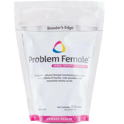 Breeder's Edge Problem Female herbal fertility supplement packaging on a white background