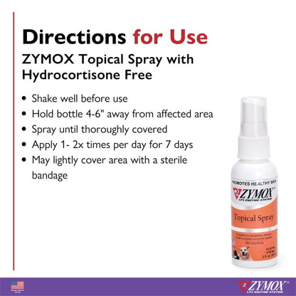Zymox topical spray without hydrocortisone directions for use