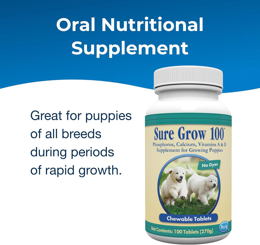 Sure Grow 100 calcium supplement for dogs UK Stock