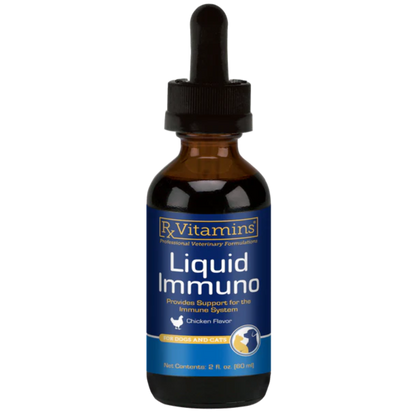 Bottle of Rx Vitamins Liquid Immuno on a white background