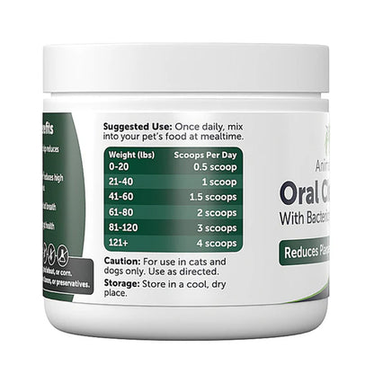 AnimalBiome Oral Cleanse tub with suggested directions for use 