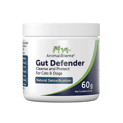 Container of AnimalBiome Gut Defender for cats and dogs on a white background