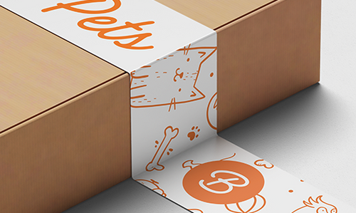 Boss Pets Box with branded tape